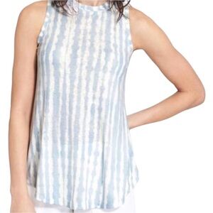 Athleta Breezy Tank Light Blue Tie Dye Racerback Tank